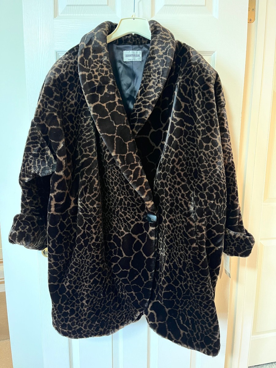 Women's Donnybrook Animal Giraffe Faux Fur Coat Size B6 | eBay