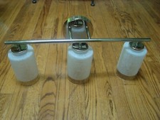 Progress Lighting 3-Light Bathroom Vanity Light Chrome With Frosted Glass Shades