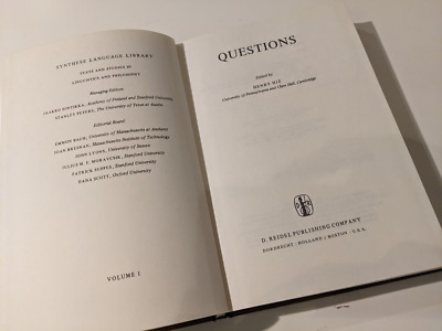 Questions Studies in Linguistics and Philosophy