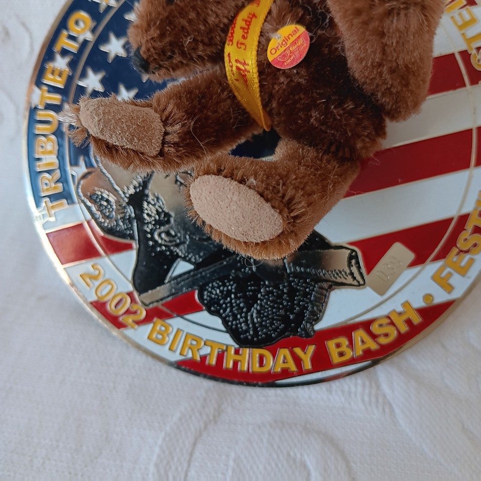 Steiff 2002 Metal Pin Back Teddy Roosevelt With Teddy Bear eBay