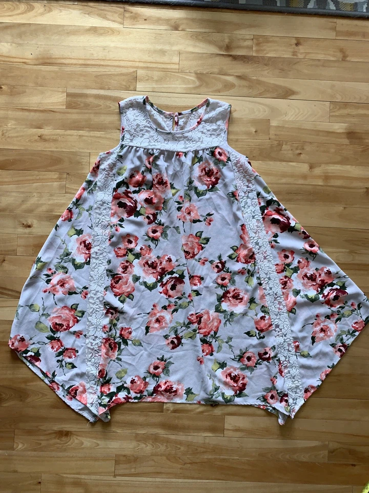 Niñas Talla 16 Vestido Bonnie Jean Vestido Floral Detalle Encaje Foto 2 de 4