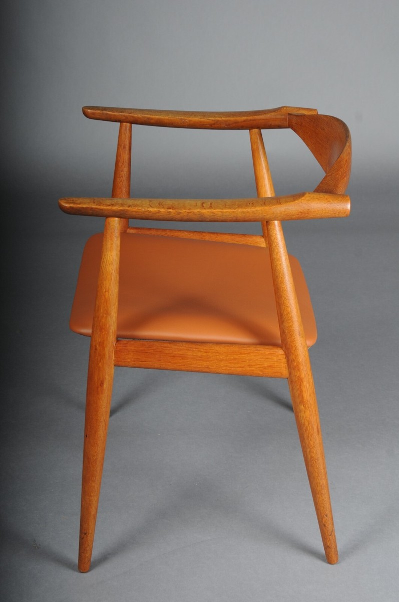 Hans J. Wegner. Armchair, Teak/Leather, Model CH-35, Carl Hans J. Wegner. Armchair, Teak/Leather, Model CH-35, Carl
