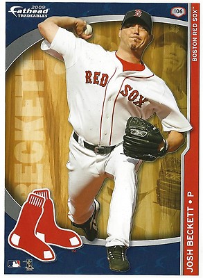 JOSH BECKETT FATHEAD TRADEABLES BOSTON RED SOX LOGO REMOVABLE STICKER 2009 #106