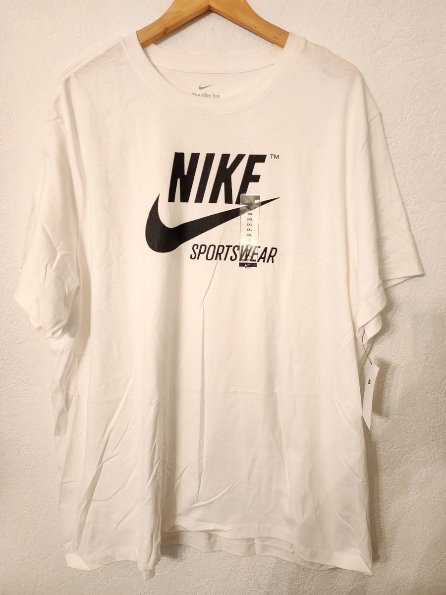 Nike Sportswear Graphic Size 3XL Crew Neck White Black T Shirt