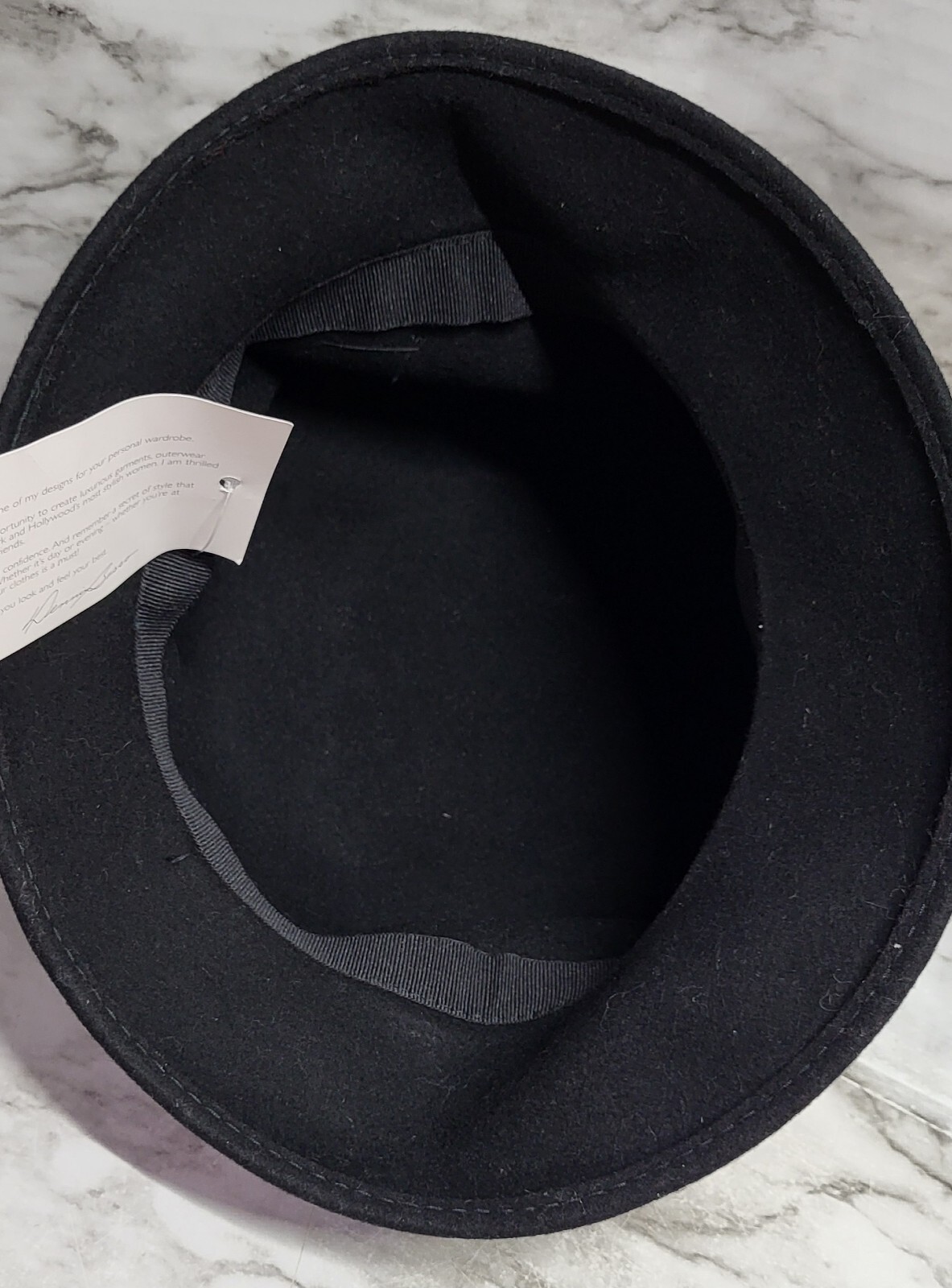 Dennis Basso Women's Hat. Black With A Band Of Faux Fur. 100% Wool ...