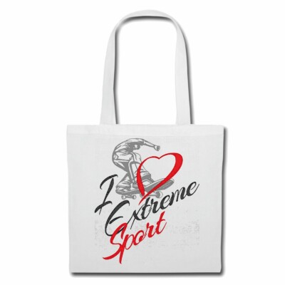 Tasche Beutel Baumwolltasche I LOVE EXTREM SPORT SKATEBOARD SKATEBOARD SKATEBOAR