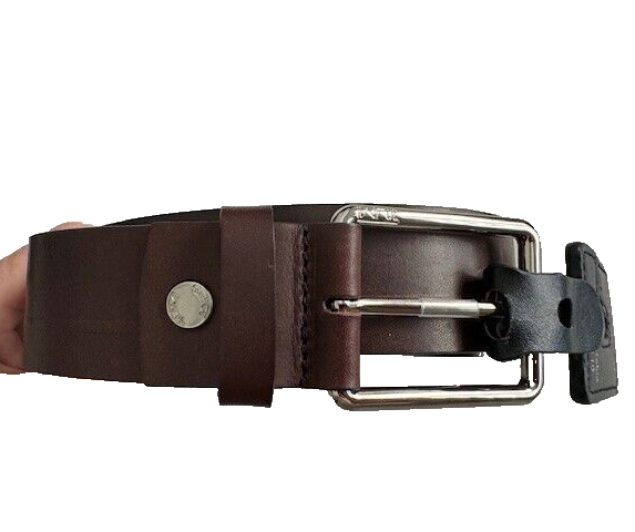 NEW TUMI leather men's belt brown 44/110 made in France designer