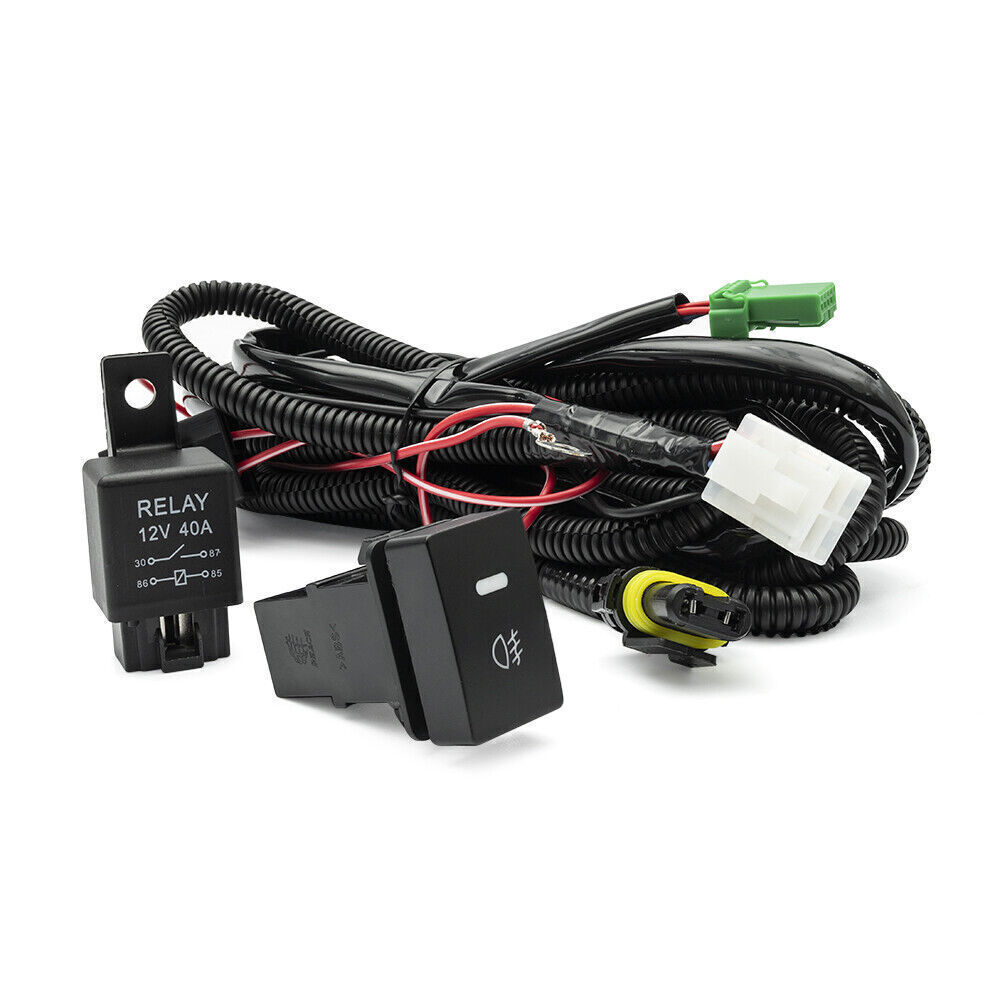 H11 H8 H9 40A Fog Light Harness Sockets Relay Kit ON/OFF LED Switch For Toyota - Foto 5