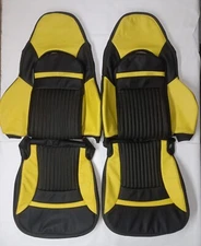 Best fit for C5 Corvette Sports seat cover Leather ; Velocity Yellow / Black