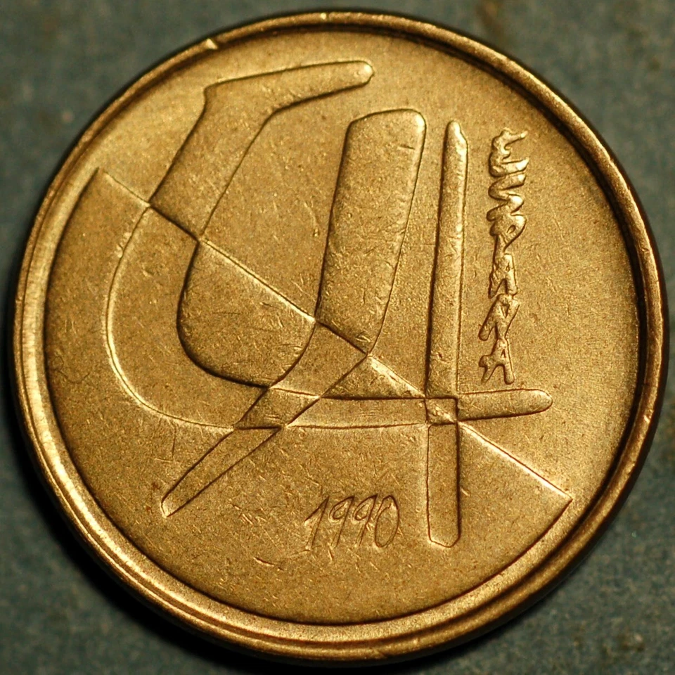 Spain 5 Pesetas 1990 KM# 833 - Image 2 of 2