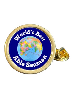 World s Best Able Seamen Gold Plated Domed Lapel Pin Badge in Bag