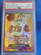 2021 TRAVIS ETIENNE SCORE #310 SIGNATURE GOLD ZONE RC SP 29/50 PSA 9 AUTO 10 🔥 