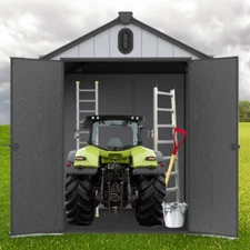 6x8FT Plastic Storage Shed for Backyard Garden to Store Garden Tools Rainproof