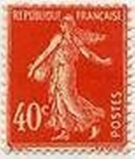 France Stamp 194   Sower Bottom Full, 40 Vermilion C   New X Very Good