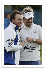 MCDOWELL + VICTOR DUBUISSON EUROPE 2014 RYDER CUP SIGNED PHOTO PRINT GOLF