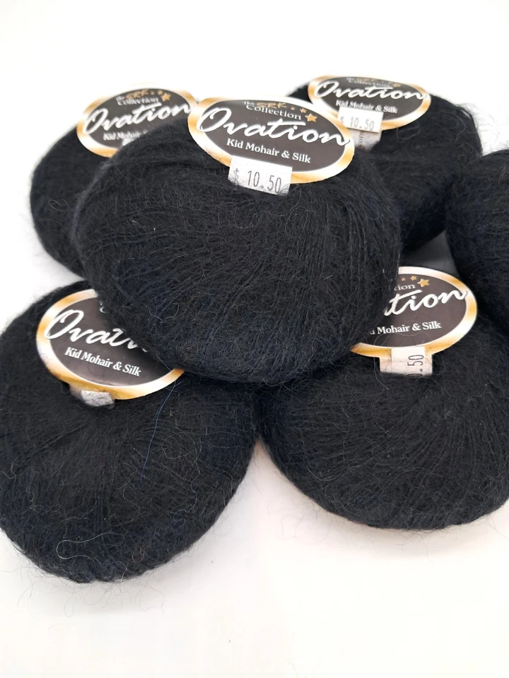 Lote de Seis (6) Donuts of Ovation Niño Mohair y Seda Hilo Negro Colección SRK Foto 3 de 3