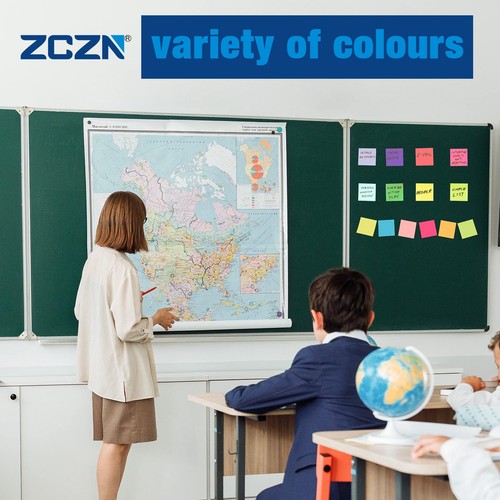 ZCZN Pop-up Sticky Notes 76 x 76 mm, 4 Pads Assorted Colours Self-Stick Notes, - Picture 4 of 5