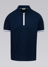 SANDBANKS SILICONE ZIP COTTON POLO SHIRT NAVY BLUE 3XL RRP  150 BNWT