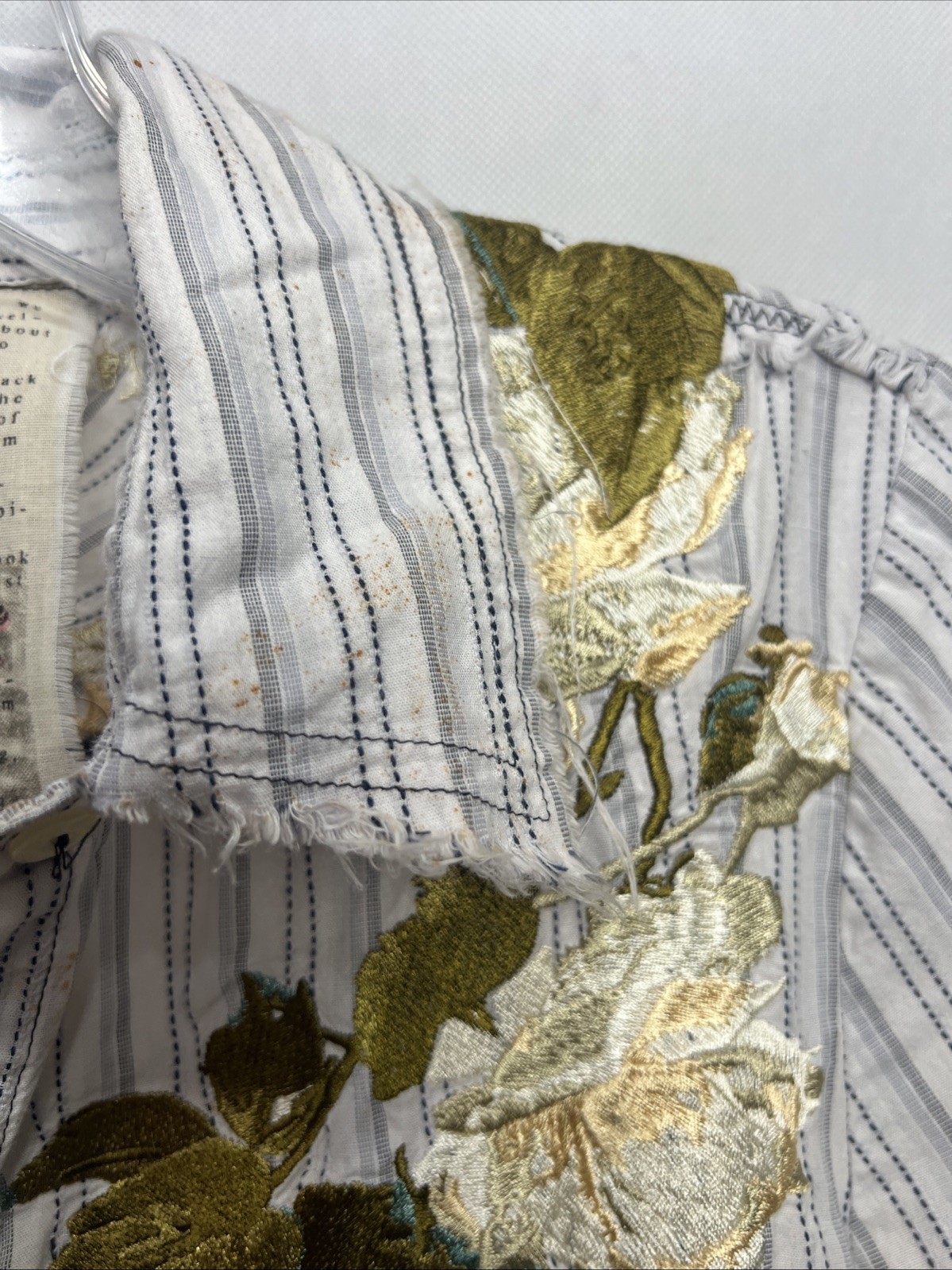 3J Workshop Johnny Was Button Down White Striped … - image 5