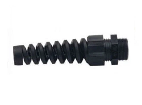RF09NR-BK Dome Cap Spiral-Flex Cable Gland, Polyamide, 3/8"  cable range .12-.28