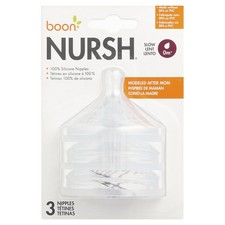 Nursh , 100 Silicone Nipples, 0 Months , Slow Flow, 3 Nipples