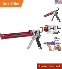 Caulk Gun 10 oz Rotary Auto Flow Stop Steel Handle for Standard Caulk