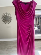 Lauren Ralph Beautifu Pink Ruched Cap Sleeve Sexy Women's Pullover Dress Size 6