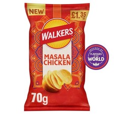 Walkers crisps Masala Chicken Flavor Sharing Crisps Pack of 18x70g free shipping