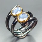 Handmade Natural Moonstone Ring 925 Sterling Silver Size 8 /R466146