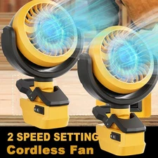 2Pack Cordless Jobsite Fan Outdoor Camping Fan For Dewalt 20V Battery Portable