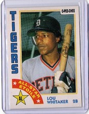 1984 O-PEE-CHEE #181 LOU WHITAKER ALL-STAR TIGERS