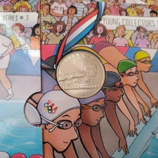 1996 S Atlanta Olympics Swimming Young Collectors Edition BU Clad Half Dollar