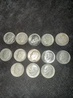 Roosevelt Silver Dimes Lot of 13 Circulated 1946-1964 US Coins $1.30 face value