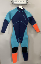 OMGear Womens 3mm Neoprene Full Body LS Wetsuit, Blue/Orange Size XS
