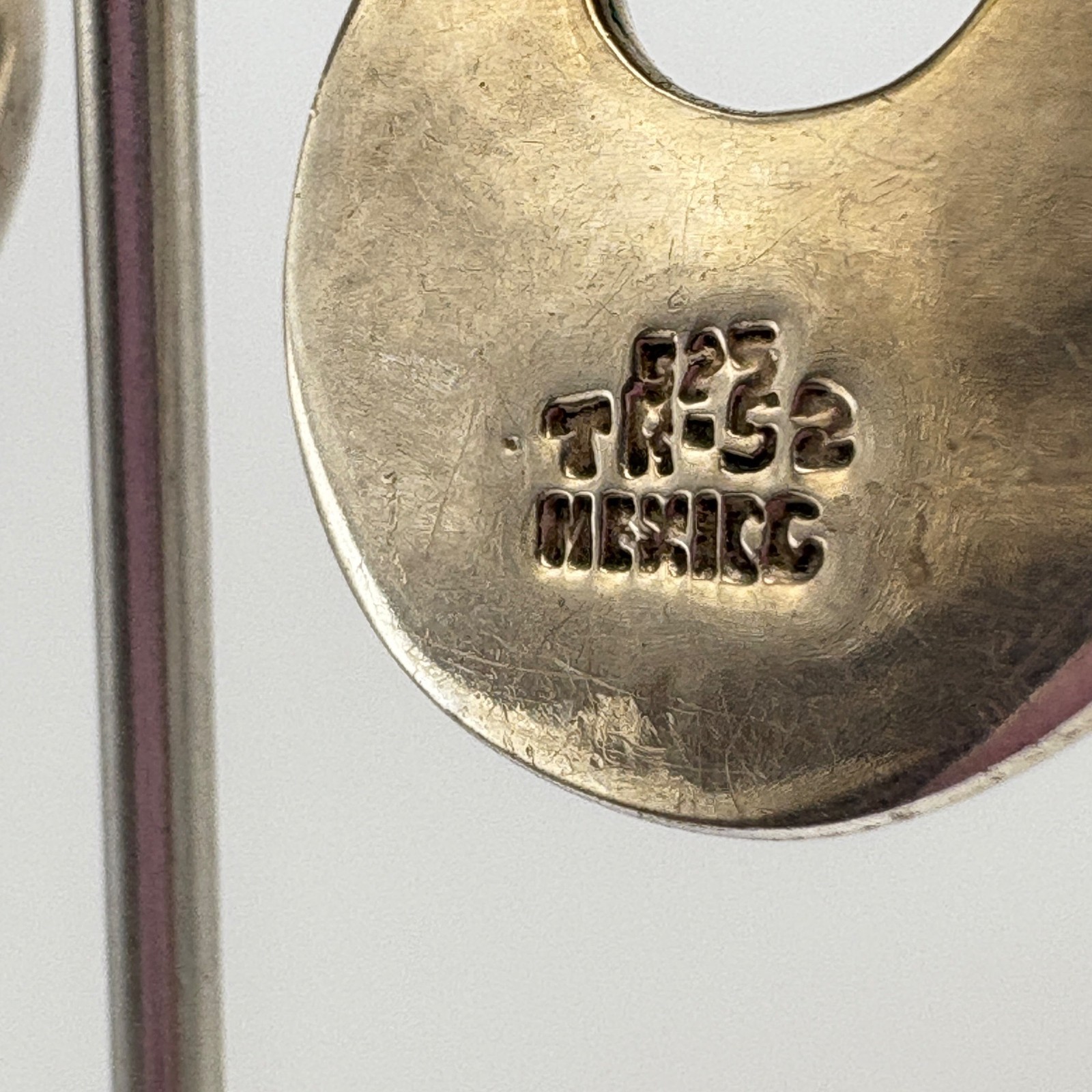 VTG Solid Sterling Silver 925 Circle Dangle Earri… - image 5