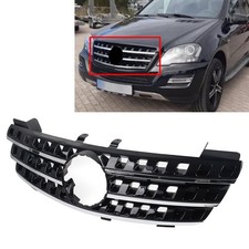 3 fin Fronthaube K&uuml;hlergrill f&uuml;r Mercedes Benz ML Klasse W164 2005-08 Schwarz