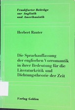 Die Sprachauffassung der englischen Vorromant...