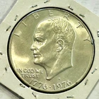 Genuine 1776-1976 S USA Eisenhower 90% Silver $1 US Coin. Very Slight Wear
