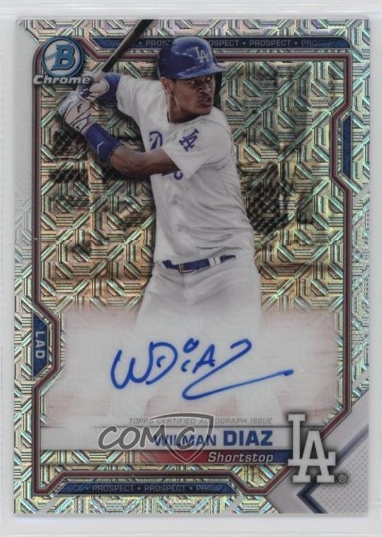 2021 Bowman Chrome Mega Box Chrome Mojo Auto Wilman Diaz #BCMA-WD Auto