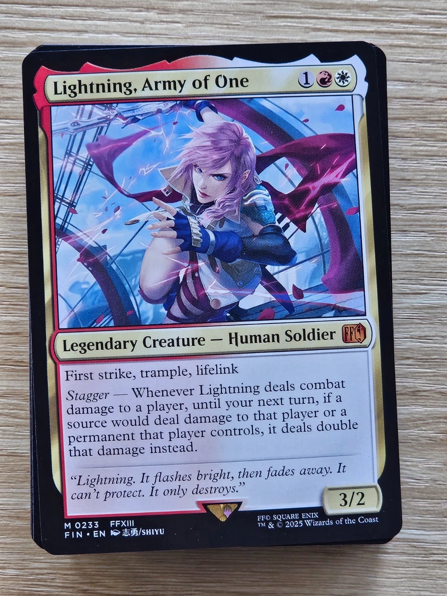 lightning army of one mtg commander deck Lightning, Army of One [545] [Borderless] [Character] [FINAL FANTASY]  [Surge Foil] – Face to Face Games