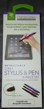 ReTrak Essentials Retractable 2-in-1 Stylus  Pen 3-Piece Set NEW