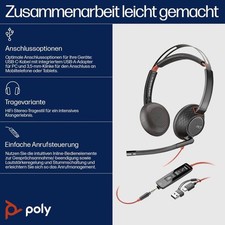 HP Poly Headset Blackwire C5220 Stereo USB- Computer On Ear Headset - Sehr Gut – Bild 7