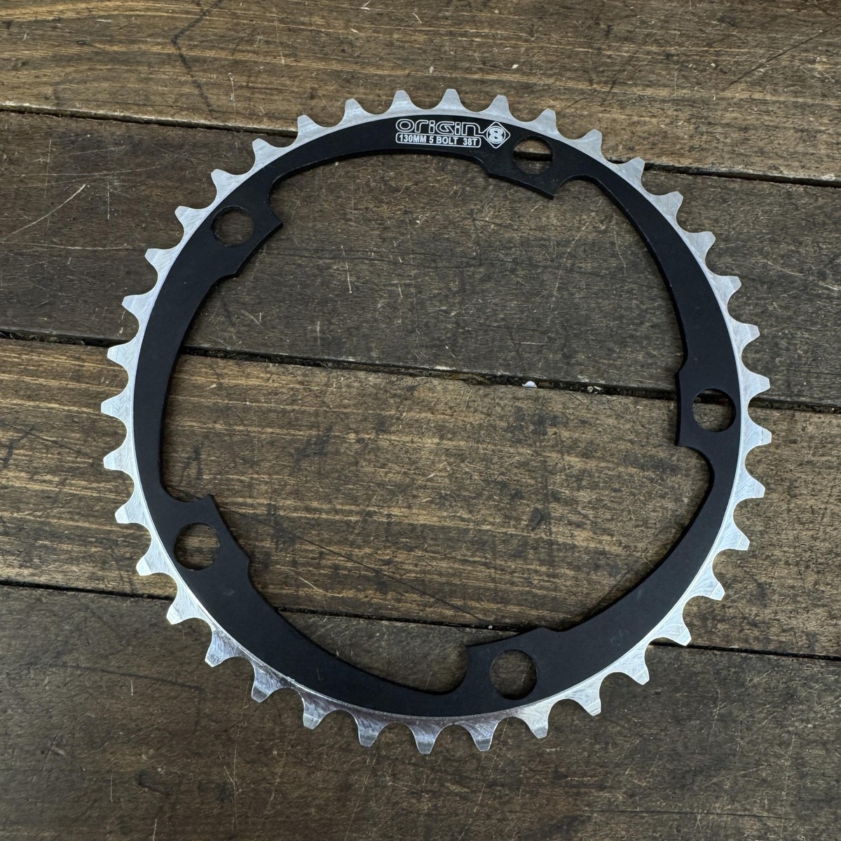 Origin8 38T Chainring 130 BCD 5-Arm Black Aluminum Road CX Gravel