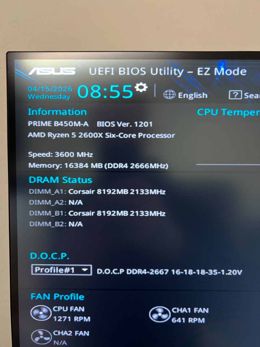 ASUS PRIME B450M-A-AMD Ryzen 5 2600X@3.6GHz 16GB DDR4 Ram Micro
