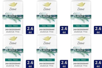 (6 Pack) Dove Care by Plants 24-Hour Deodorant Stick, Tea Tree, 2.6 Oz