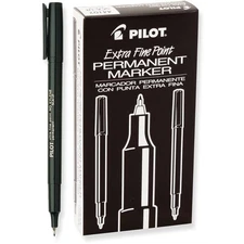 Black Pilot Permanent Marker, Extra Fine Point 12/pk. (44102)