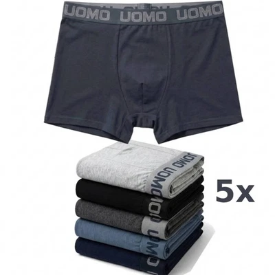 5 Boxer Uomo Cotone Elasticizzato Intimo Uomo Sport Multipack S M L XL XXL - Immagine 1 di 4