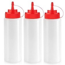 12 oz Condiment Squeeze Bottles for Sauces - Leak Proof Oil, Syrup, Dressing ...