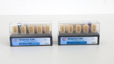10x Ivoclar Vivadent IPS Empress CAD HT A3/I10 Cerec InLab Blocs Keramik Blöcke