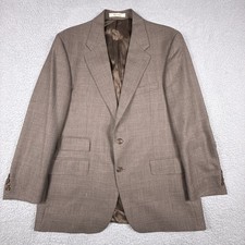 Vintage Chaps Ralph Lauren Sport Coat Mens 44R Brown Glen Plaid Houndstooth Wool
